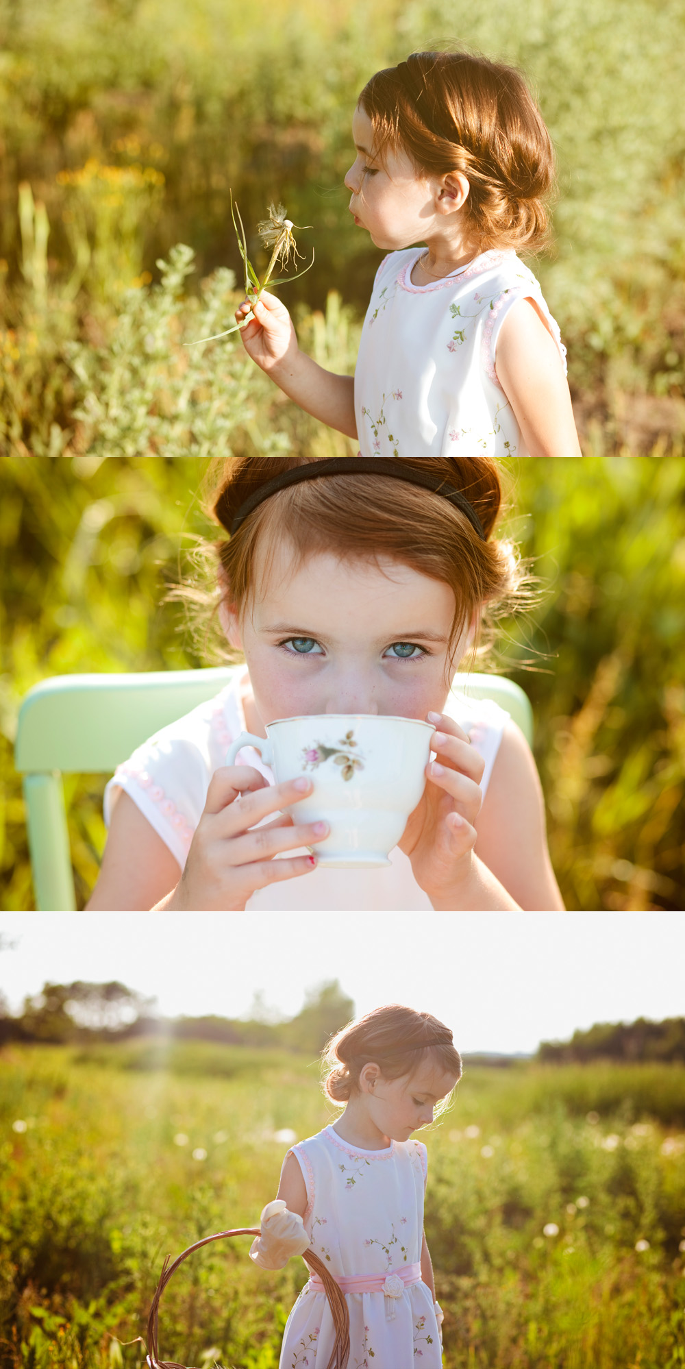 Sweet Little Girl Tea Party Photo Session