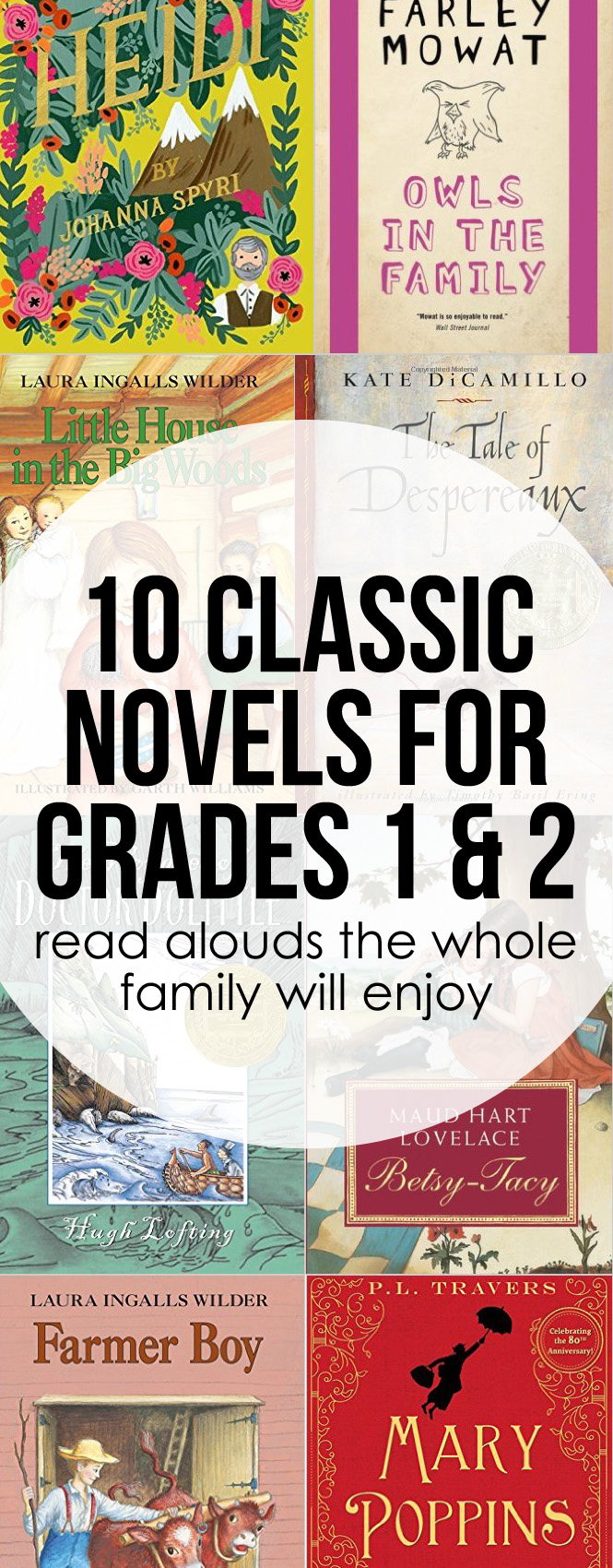 Classic books to read aloud with grade 1 and 2. They are truly classic novels the whole family will love.
