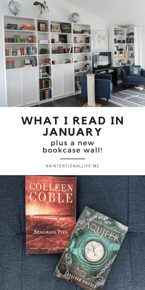 January Reading Wrap Up - middle grade, adult books, fantasy and more! Plus a bookcase wall!